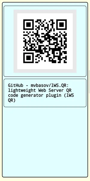 lWSQR lightweight Web Server QR code